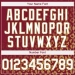 Personalized Leopard Print Baseball Jersey - Custom Name & Number, Crimson White-Old Gold 3D Pattern Design Personalized