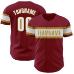 Personalized Crimson White Old Gold Baseball Jersey - Authentic Custom Team Gear Personalized Crimson White-Old Gold Authentic