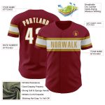 Personalized Crimson White Old Gold Baseball Jersey - Authentic Custom Team Gear Personalized Crimson White-Old Gold Authentic