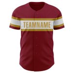Personalized Crimson White Old Gold Baseball Jersey - Authentic Custom Team Gear Personalized Crimson White-Old Gold Authentic