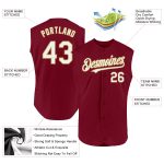 Custom Name and Number Baseball Jersey in Crimson White and Old Gold - Authentic Sleeveless Design Personalized Crimson White-Old