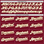 Custom Name and Number Baseball Jersey in Crimson White and Old Gold - Authentic Sleeveless Design Personalized Crimson White-Old