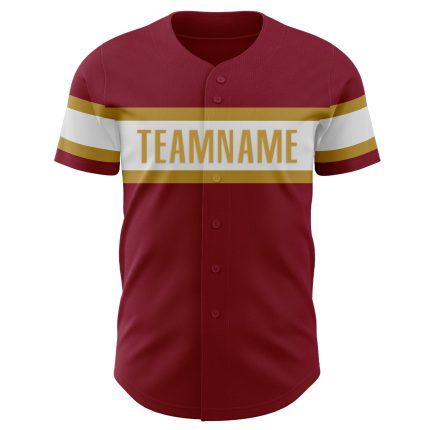 Crimson White-Old Gold Personalized Baseball Jersey for Men and Women Personalized Crimson White-Old Gold Baseball Jersey