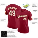 Custom Name and Number Performance T-Shirt - Personalized Crimson White-Old Gold Team Apparel Personalized Crimson White-Old