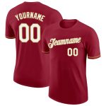 Custom Name and Number Performance T-Shirt - Personalized Crimson White-Old Gold Team Apparel Personalized Crimson White-Old