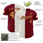 Custom Name Number Baseball Jersey - Authentic Crimson White-Old Gold Pinstripe Fashion Team Jersey Personalized Crimson