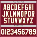 Custom Personalized Softball Jersey - Crimson White-Old Gold, Two-Button, Unisex, Team Name & Number Personalized Crimson