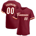 Custom Name and Number Baseball Jersey - Personalized Crimson White-Orange Authentic Team Jersey Personalized Crimson White-Orange