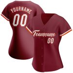 Custom Name and Number Baseball Jersey - Personalized Crimson White-Orange Authentic Team Jersey Personalized Crimson White-Orange