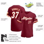 Custom Name and Number Baseball Jersey - Personalized Crimson White-Orange Authentic Team Jersey Personalized Crimson White-Orange