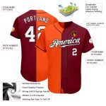 Custom Name and Number Baseball Jersey - Authentic Crimson White Orange Black Split Fashion Team Gear Personalized Crimson
