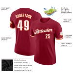 Custom Team Performance T-Shirt - Personalized Crimson White-Orange with Name & Number Personalized Crimson White-Orange