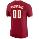 Custom Team Performance T-Shirt - Personalized Crimson White-Orange with Name & Number Personalized Crimson White-Orange