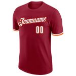 Custom Team Performance T-Shirt - Personalized Crimson White-Orange with Name & Number Personalized Crimson White-Orange