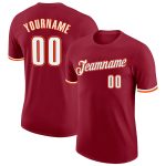 Custom Team Performance T-Shirt - Personalized Crimson White-Orange with Name & Number Personalized Crimson White-Orange