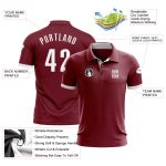 Custom Name and Number Performance Golf Polo Shirt in Crimson White - Personalized Team Apparel Personalized Crimson White