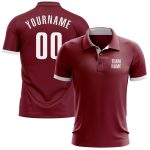Custom Name and Number Performance Golf Polo Shirt in Crimson White - Personalized Team Apparel Personalized Crimson White