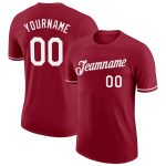 Custom Name and Number Performance T-Shirt in Crimson White - Personalized Team Gear Personalized Crimson White Performance