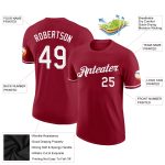 Custom Name and Number Performance T-Shirt in Crimson White - Personalized Team Gear Personalized Crimson White Performance