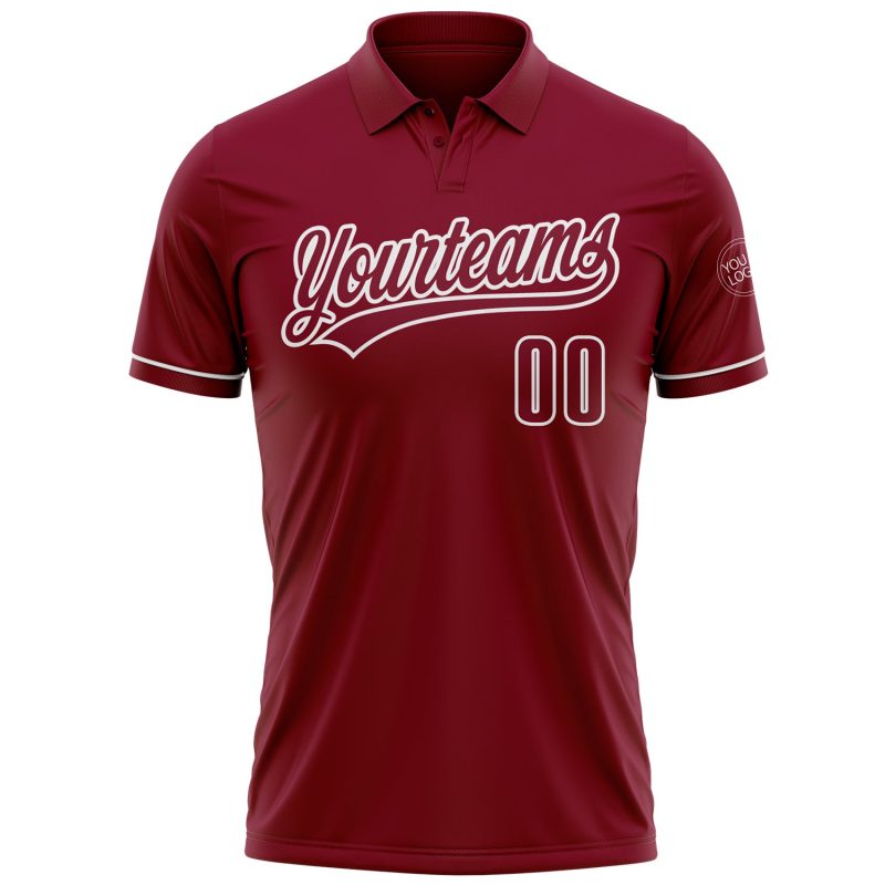 Personalized Crimson White Vapor Golf Polo Shirt for Men | Performance Activewear Personalized Crimson White Performance