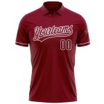 Custom Team Name Number Personalized Crimson White Performance Golf Polo Shirt Personalized Crimson White Performance Vapor