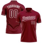 Custom Team Name Number Personalized Crimson White Performance Golf Polo Shirt Personalized Crimson White Performance Vapor