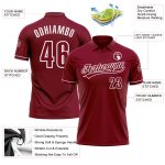 Custom Team Name Number Personalized Crimson White Performance Golf Polo Shirt Personalized Crimson White Performance Vapor