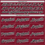 Custom Team Baseball Jersey with Personalized Name and Number - Crimson White Pinstripe Black and White Authentic Design