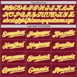 Custom Name Number Crimson White Pinstripe Authentic Baseball Jersey Gold White Personalized Crimson White Pinstripe Gold-White