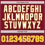 Custom Name Number Crimson White Pinstripe Authentic Baseball Jersey Gold White Personalized Crimson White Pinstripe Gold-White