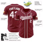 Custom Name Number Personalized Crimson White Pinstripe Gray Baseball Jersey - Authentic Team Jersey Personalized Crimson