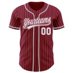 Custom Name Number Personalized Crimson White Pinstripe Gray Baseball Jersey - Authentic Team Jersey Personalized Crimson
