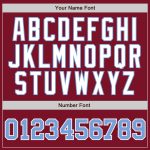 Custom Personalized Baseball Jersey with Crimson White Pinstripe in Light Blue and White - Authentic Team Name & Number Personalized
