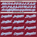 Custom Personalized Baseball Jersey with Crimson White Pinstripe in Light Blue and White - Authentic Team Name & Number Personalized