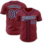 Custom Name Number Authentic Navy Baseball Jersey Crimson White Pinstripe Personalized Crimson White Pinstripe Navy Authentic