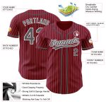 Custom Name Number Baseball Jersey in Crimson White Pinstripe and Steel Gray - Authentic Team Apparel Personalized Crimson