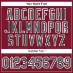 Custom Name Number Baseball Jersey in Crimson White Pinstripe and Steel Gray - Authentic Team Apparel Personalized Crimson