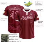 Custom Name and Number Softball Jersey Unisex Two-Button Crimson White Pinstripe Personalized Apparel Personalized Crimson