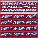 Custom Authentic Baseball Jersey - 3 Colors Arm Shapes with Personalized Name & Number - Crimson White-Royal Personalized