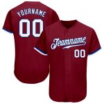 Custom Team Name and Number Personalized Crimson White-Royal Baseball Jersey Authentic Personalized Crimson White-Royal Authentic