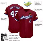 Custom Team Name and Number Personalized Crimson White-Royal Baseball Jersey Authentic Personalized Crimson White-Royal Authentic