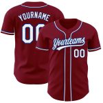 Personalized Crimson White Royal Baseball Jersey - Authentic Team Apparel Personalized Crimson White-Royal Authentic Baseball