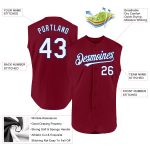 Custom Name and Number Baseball Jersey - Personalized Crimson White-Royal Authentic Sleeveless Team Jersey Personalized Crimson