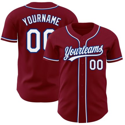 Personalized Crimson White Royal Baseball Jersey for Men and Women Personalized Crimson White-Royal Baseball Jersey 2