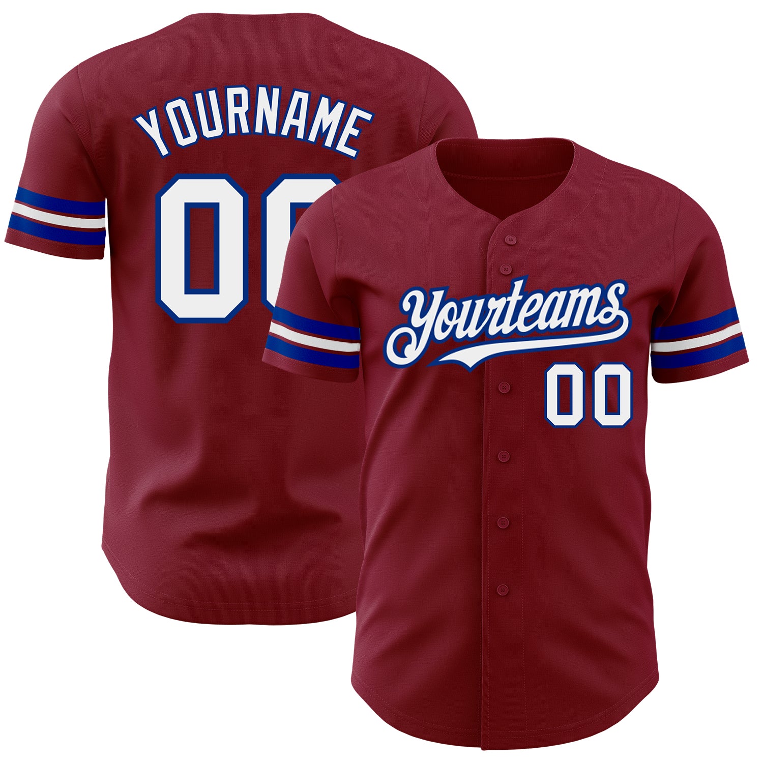 Personalized Crimson White-Royal Baseball Jersey for Kids and Adults Personalized Crimson White-Royal Baseball Jersey 3