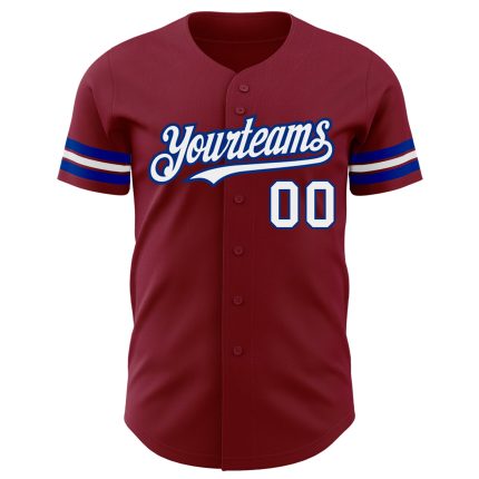 Personalized Crimson White-Royal Baseball Jersey for Kids and Adults Personalized Crimson White-Royal Baseball Jersey 3
