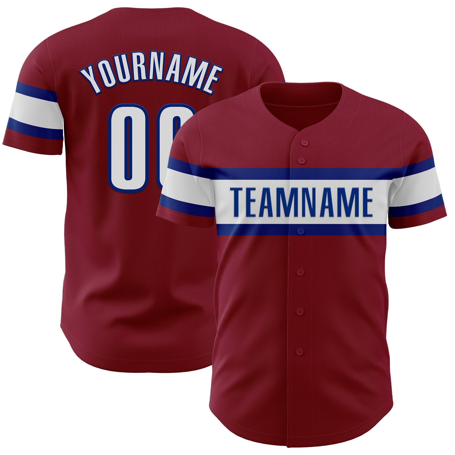 Custom Crimson and Royal Baseball Jersey - Personalized 4 Personalized Crimson White-Royal Baseball Jersey 4