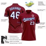 Custom Personalized Crimson White-Royal Golf Polo Shirt with Team Name and Number - Performance Vapor Style Personalized