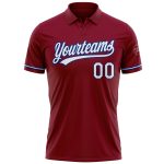 Custom Personalized Crimson White-Royal Golf Polo Shirt with Team Name and Number - Performance Vapor Style Personalized