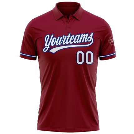 Personalized Crimson White-Royal Golf Polo Shirt for Performance with Vapor Technology Personalized Crimson White-Royal Performance